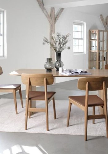 Nola spisebord, bdform - natur egefinér (100x190)