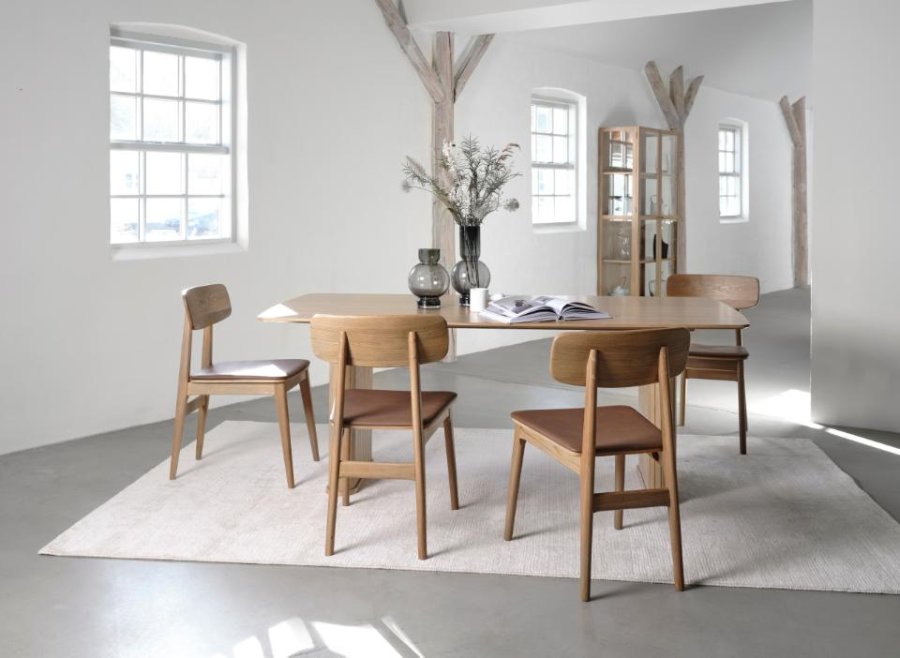 Nola spisebord, bdform - natur egefinér (100x190)