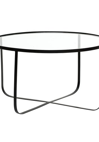 BLOOMINGVILLE Harper Couchtisch - Klarglas/Schwarzes Eisen, rund (80)