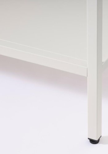 Carmel skab, hje ben, m. 2 lger og 3 hylder - glas og greige metal (H:160)