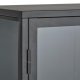 Carmel skab, hje ben, m. 2 lger og 3 hylder - glas og sort metal (H:160)