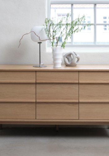 Ponza skjenk, m. 3 drer og 1 skuff - naturlig eikefiner (B:140)