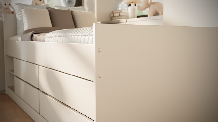 KOCOT KIDS Seng Leon hvit 200 med madrass