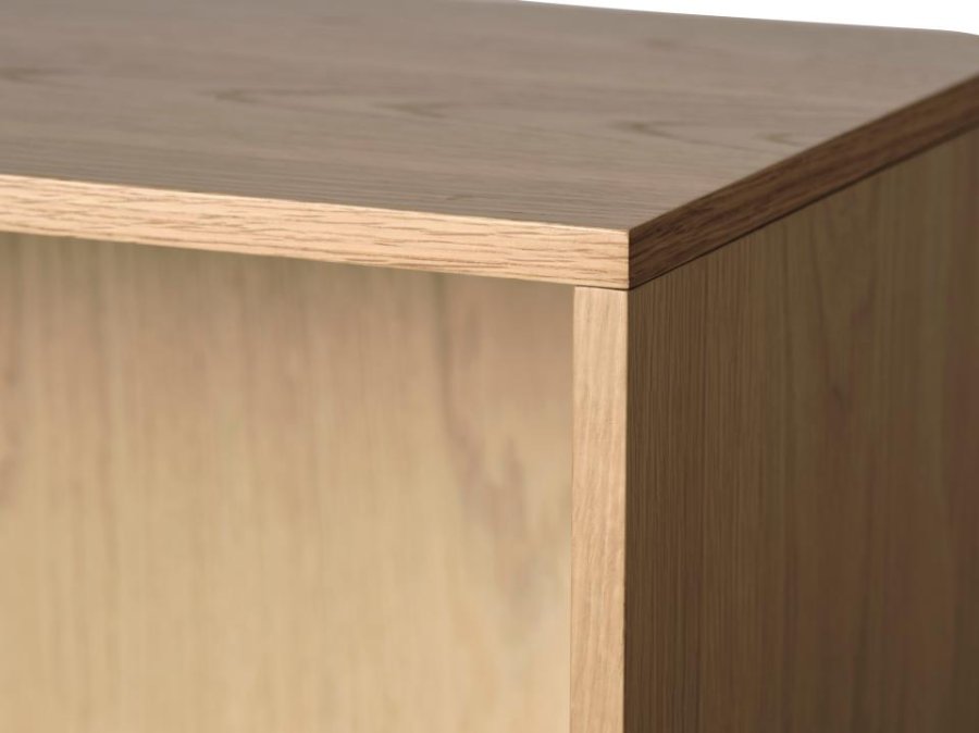 Ponza bokhylle, m. 2 drer - naturlig eik (H:140)