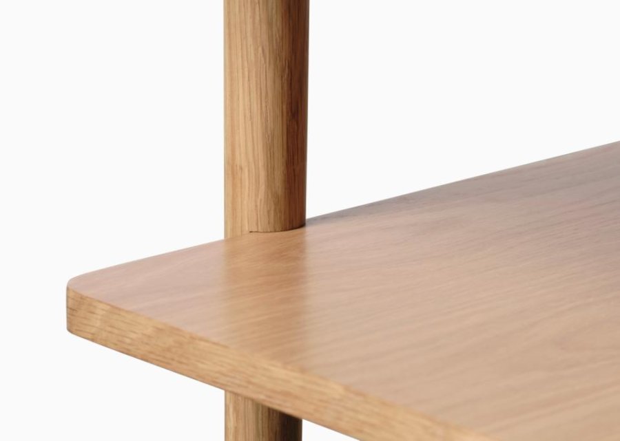 Couchtisch Ponza, mit 1 Ablage - Eichenfurnier natur und Eichenlatten (60x120)