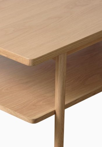 Couchtisch Ponza, mit 1 Ablage - Eichenfurnier natur und Eichenlatten (60x120)