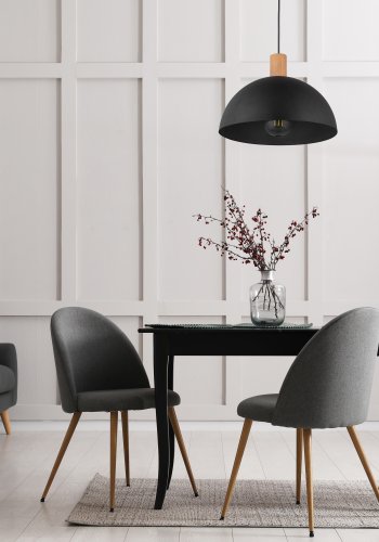 TK Oslo taklampe - sort metall og tre