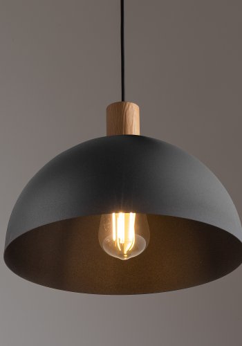 TK Oslo taklampe - sort metall og tre