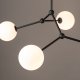 TK Felsort loftlampe, m. 4 skrme - hvid glas og sort metal