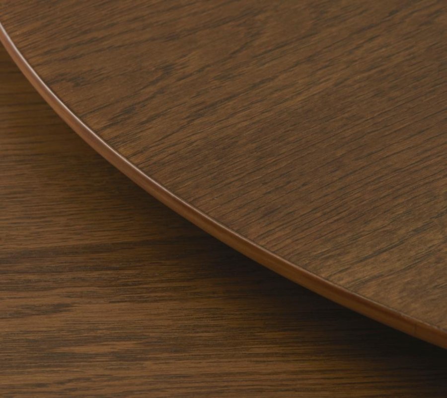 Adda Couchtisch, rund – geräuchertes Eichenfurnier und Latteneiche (2er-Set)