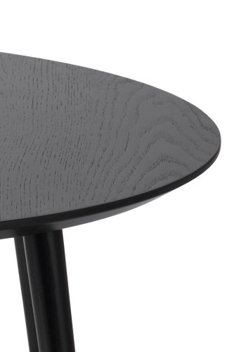 Adda Couchtisch, rund – schwarzes Eichenfurnier und Eichenlatten (2er-Set)