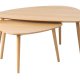 Adda Couchtisch, dreieckig - Eichenfurnier natur und Eichenlatten (2er-Set)