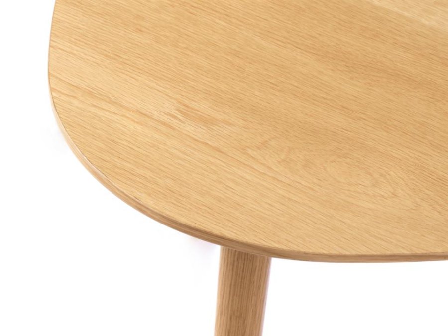 Adda Couchtisch, dreieckig - Eichenfurnier natur und Eichenlatten (2er-Set)