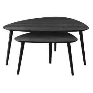 Adda soffbord, triangulärt - svart ekfanér och spjälkbar ek (set om 2)