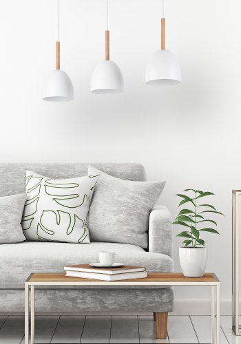 TK Nord taklampe, m. 3 skjermer - hvitmetall