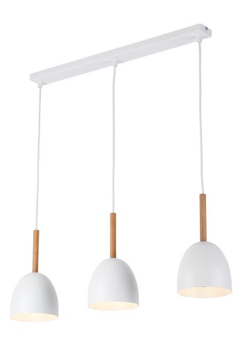 TK Nord taklampe, m. 3 skjermer - hvitmetall