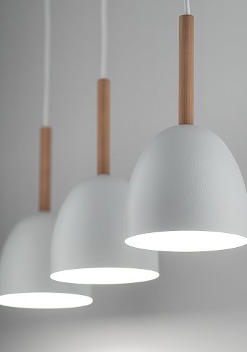 TK Nord taklampe, m. 3 skjermer - hvitmetall