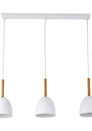 TK Nord taklampe, m. 3 skjermer - hvitmetall