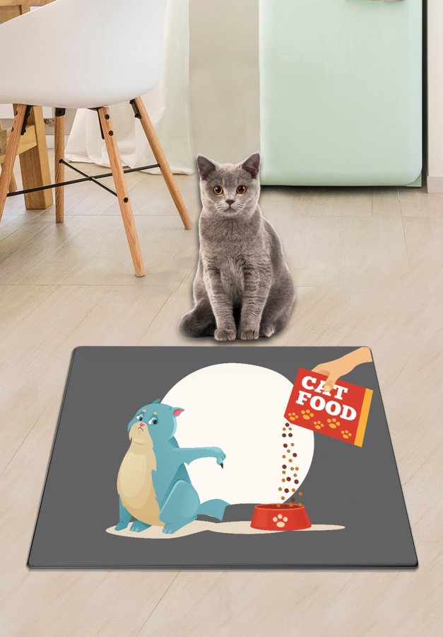TEPPI Cats kattebakkemtte, rektangulr - multifarvet PVC (40x60)