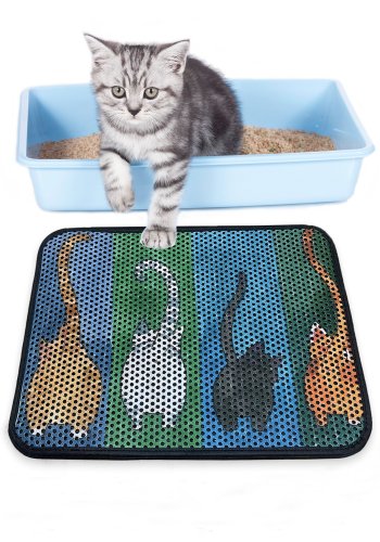TEPPI Gatto kattlda matta, rektangulär - flerfärgad PVC och polyester (45x70)