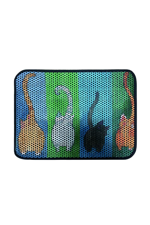 TEPPI Gatto kattlda matta, rektangulär - flerfärgad PVC och polyester (45x70)