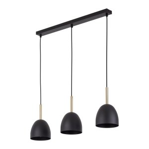 TK Nord loftlampe, m. 3 skrme - sort metal
