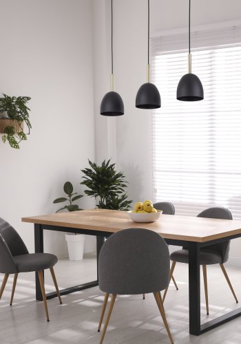 TK Nord taklampe, m. 3 skjermer - svart metall