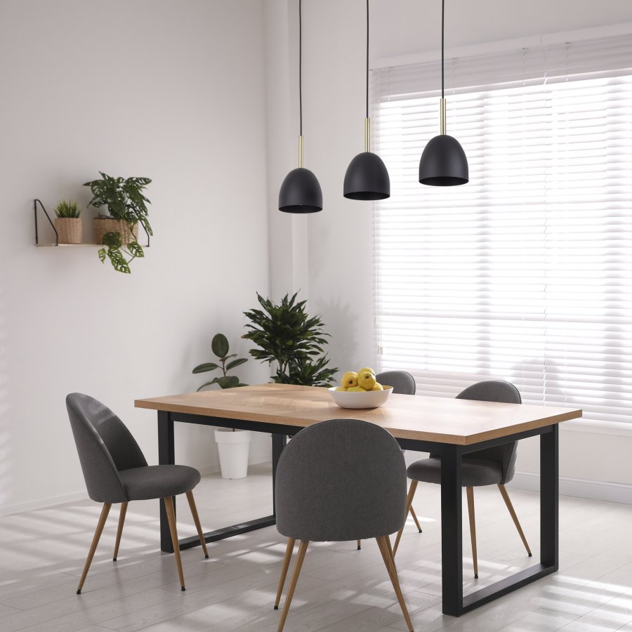 TK Nord taklampe, m. 3 skjermer - svart metall