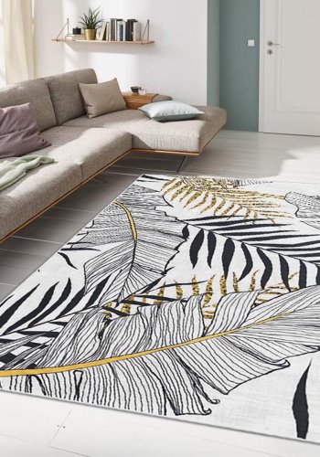 TEPPI ALHO gulvtppe, m. mnster, rektangulr - multifarvet polyester (80x140)