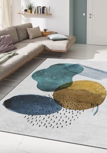 TEPPI ALHO gulvtppe, m. mnster, rektangulr - multifarvet polyester (160x230)