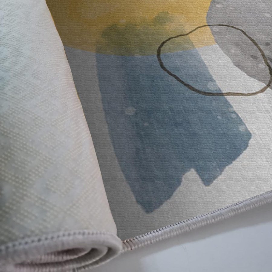 TEPPI ALHO gulvtppe, m. mnster, rektangulr - multifarvet polyester (120x180)