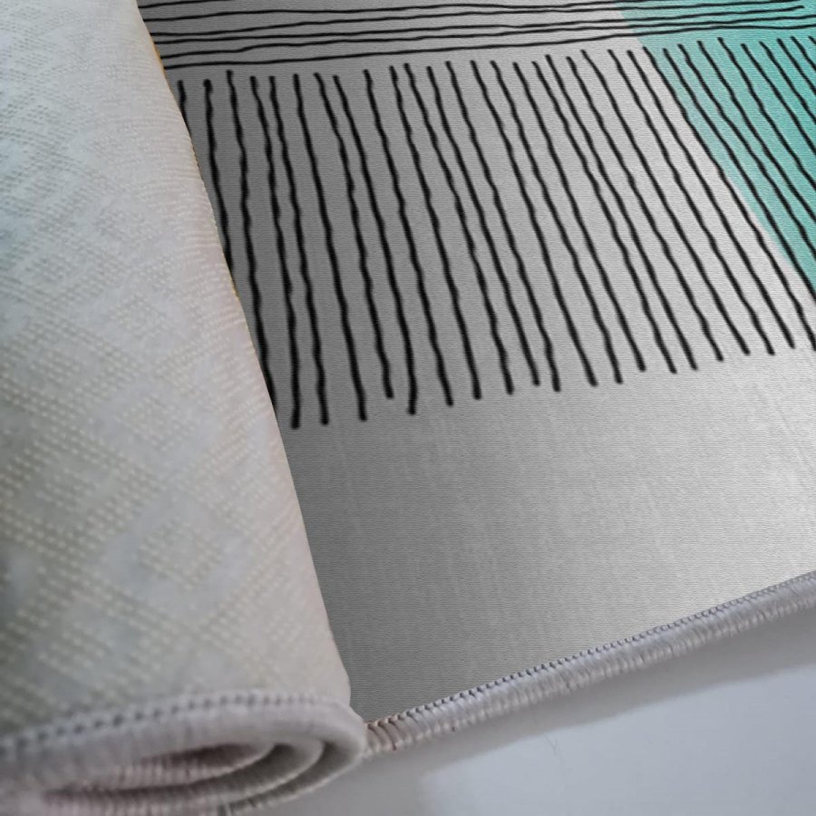 TEPPI ALHO gulvtppe, m. mnster, rektangulr - multifarvet polyester (160x230)