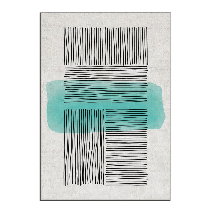 TEPPI ALHO gulvtppe, m. mnster, rektangulr - multifarvet polyester (160x230)