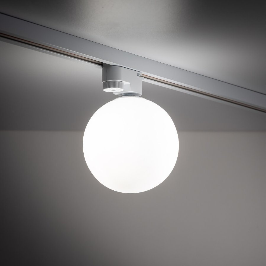 TK Tracer taklampe - hvitt glass og hvitt metall