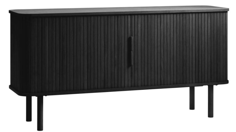 Cavo Sideboard, m. 2 Schiebetüren und 2 Regalen – Eiche schwarz (160x45)