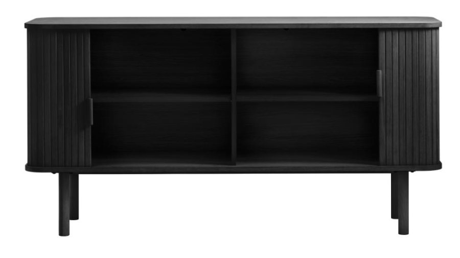 Cavo Sideboard, m. 2 Schiebetüren und 2 Regalen – Eiche schwarz (160x45)