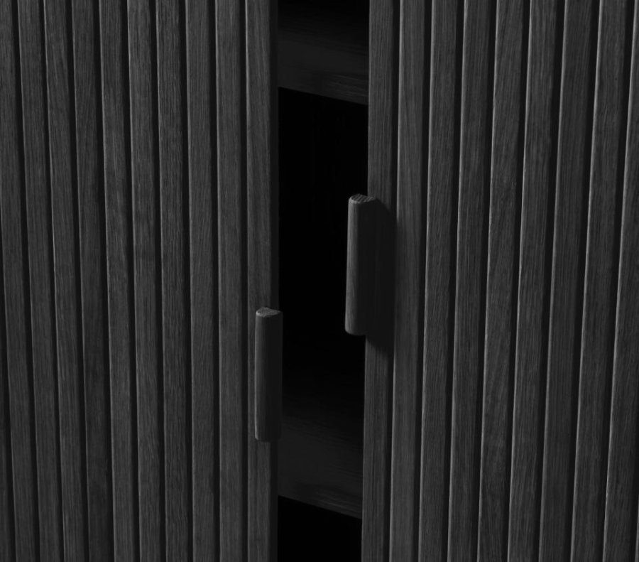 Cavo-skap, m. 2 skyvedrer og 2 hyller - sort eik