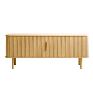 Cavo TV-bord, m. 2 skjutdörrar och 2 hyllor - naturlig ek (160x40)