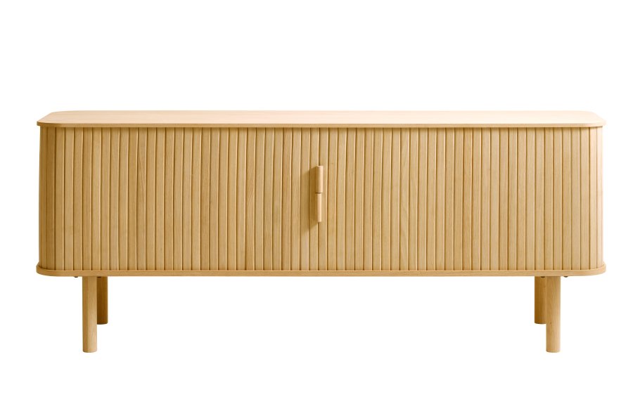 Cavo TV-Tisch, mit 2 Schiebetüren und 2 Regalen – Eiche natur (160x40)