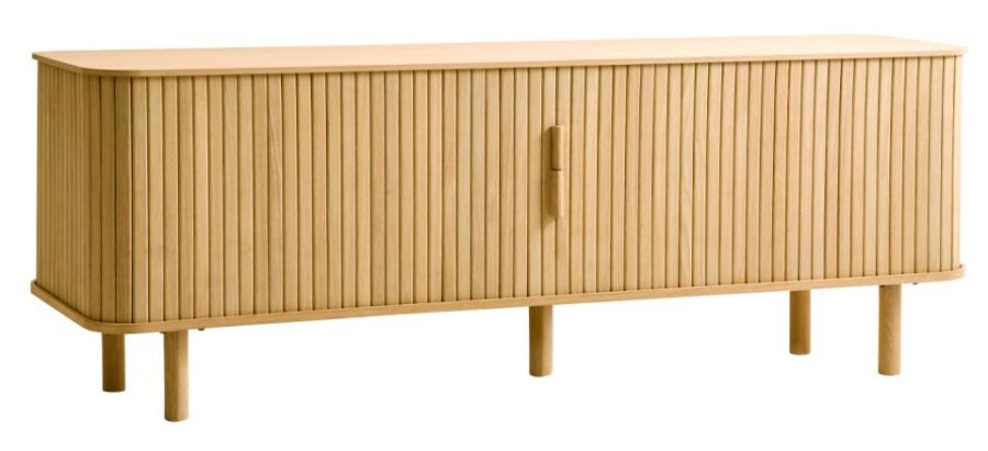 Cavo TV-Tisch, mit 2 Schiebetüren und 2 Regalen – Eiche natur (160x40)