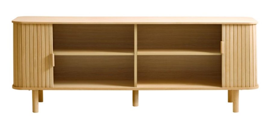 Cavo TV-Tisch, mit 2 Schiebetüren und 2 Regalen – Eiche natur (160x40)