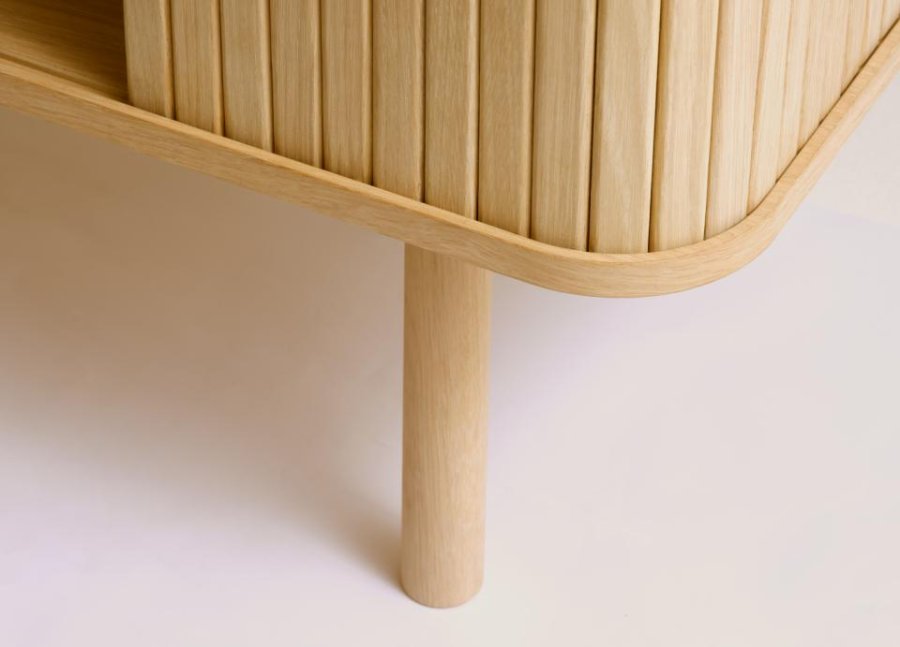 Cavo TV-Tisch, mit 2 Schiebetüren und 2 Regalen – Eiche natur (160x40)