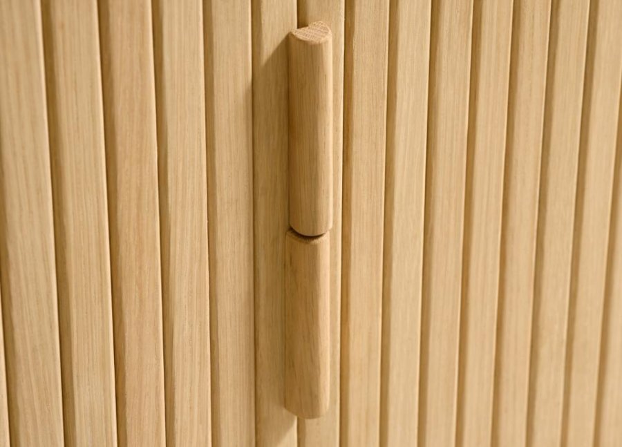 Cavo TV-Tisch, mit 2 Schiebetüren und 2 Regalen – Eiche natur (160x40)