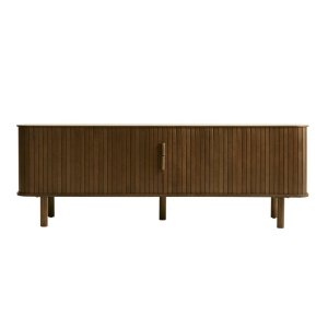 Cavo TV-bord, m. 2 skydel�ger og 2 hylder - r�gfarvet egetr�sfin�r og egetr� (160x40)