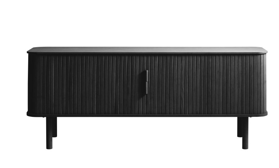  Cavo TV-bord, m. 2 skyvedrer og 2 hyller - svart eik (160x40)