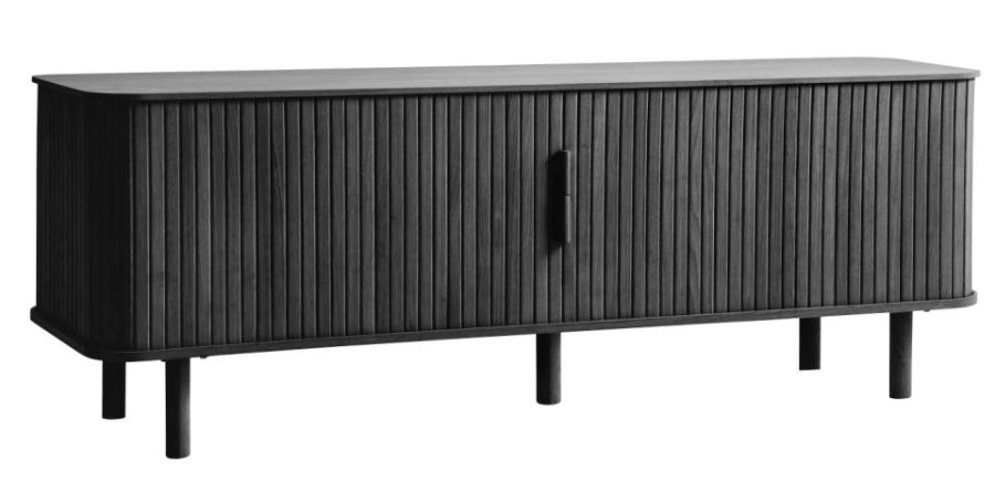  Cavo TV-bord, m. 2 skyvedrer og 2 hyller - svart eik (160x40)