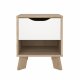 TVILUM Ikast Nachttisch 1 Schublade, Jackson Hickory / Weiß, 40,2 x 39,8 x 47,4 cm