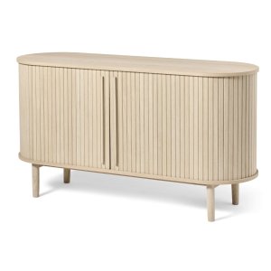 Meta sknk, m. 2 skydelger og 2 hylder, oval - hvidpigmenteret eg