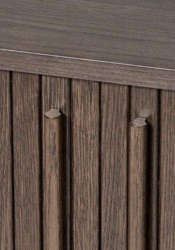 Meta sknk, m. 2 skydelger og 2 hylder, oval - mrk espresso brun eg