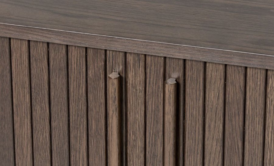 Meta sknk, m. 2 skydelger og 2 hylder, oval - mrk espresso brun eg